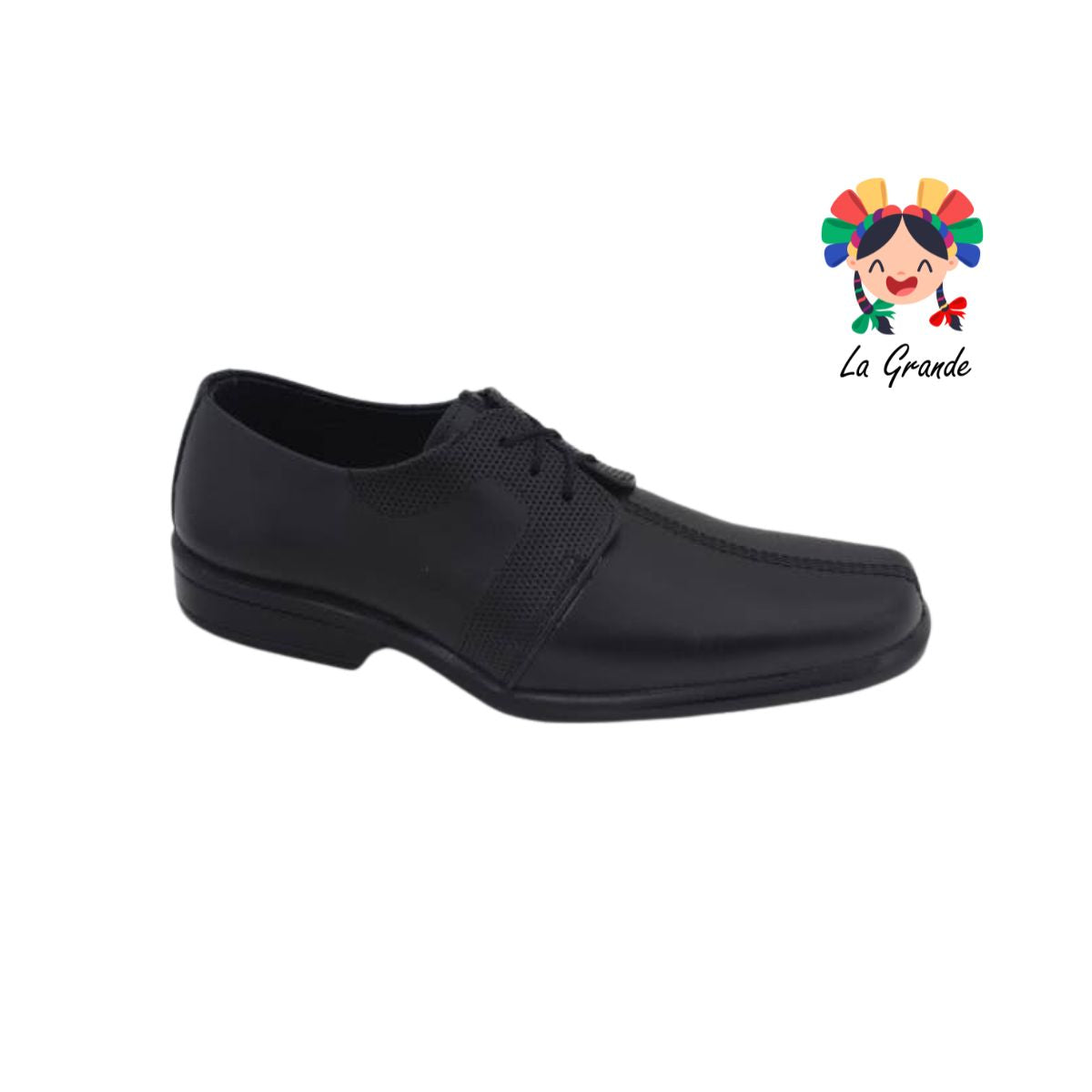 A93 VIAKENTTO Negro Zapato Escolar acabado Venecia para Joven