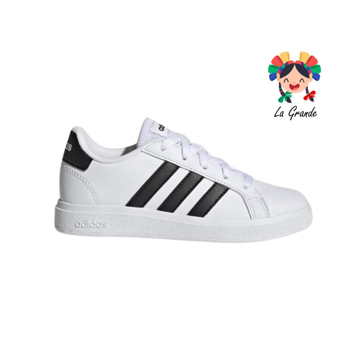 GRAND COURT KIDS 2.0 ADIDAS Blanco negro tenis casual para niña y niño importado original