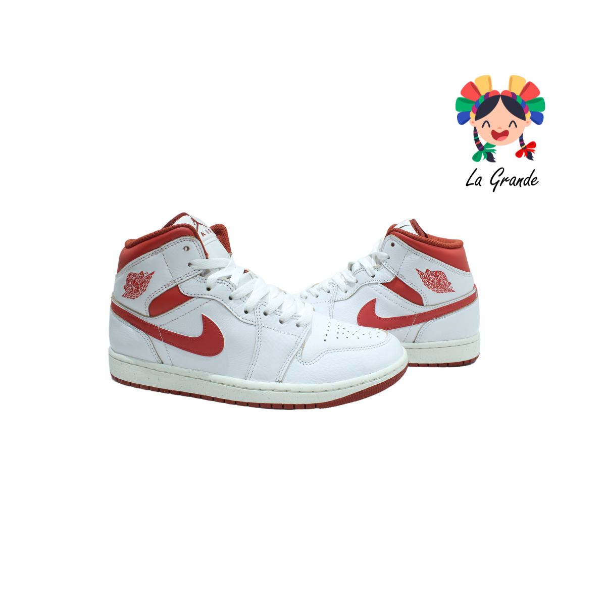 AIR JORDAN 1 MID NIKE Bnco Rojo Tenis Importado Original para Caballer Zapateria la Grande