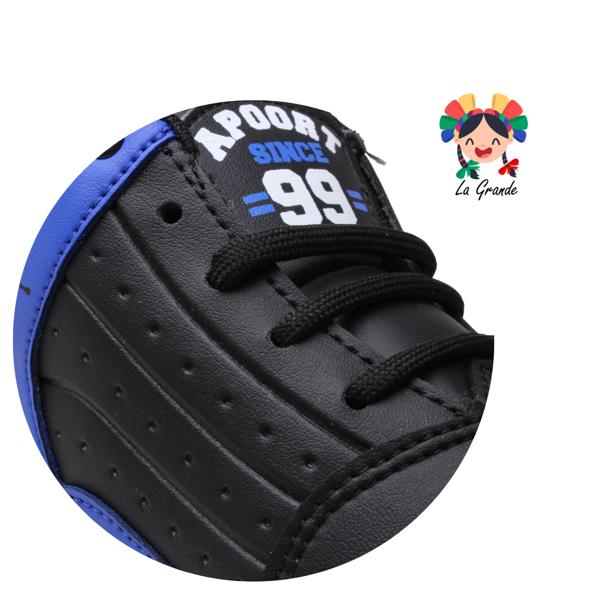 AP-99 APOORT Azul negro tenis para niño tipo bota