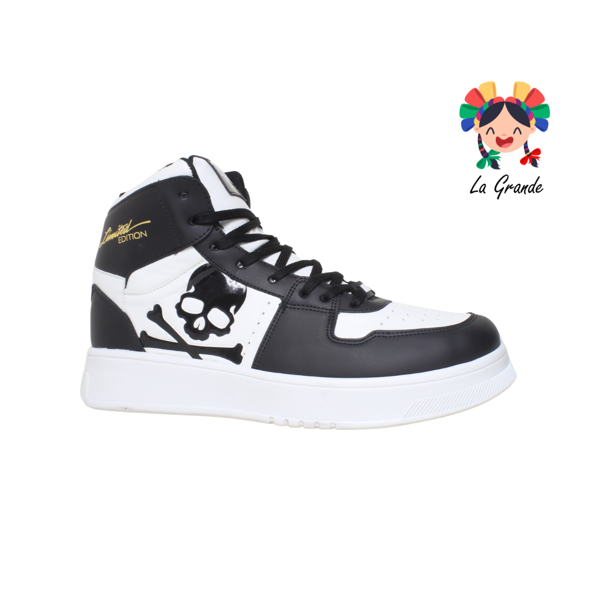 Calaca Bota WALKQUIR Negro Blanco Tenis Sint Casual para Joven y Caballero