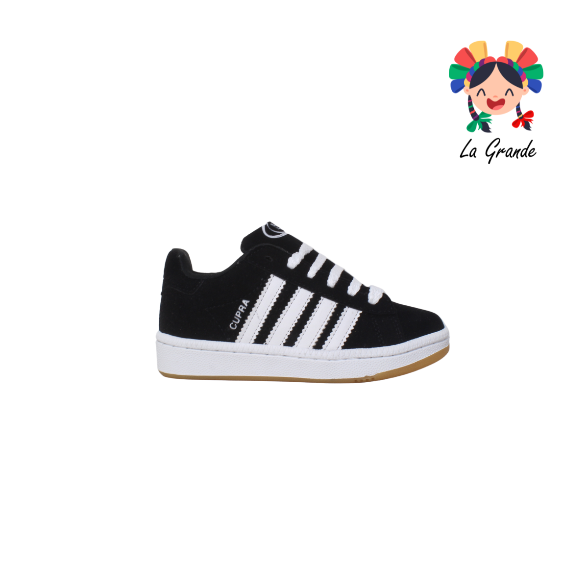 C-888 CUPRA Negro Blanco Dakar Sint Tenis Choclo para Niña y Niño