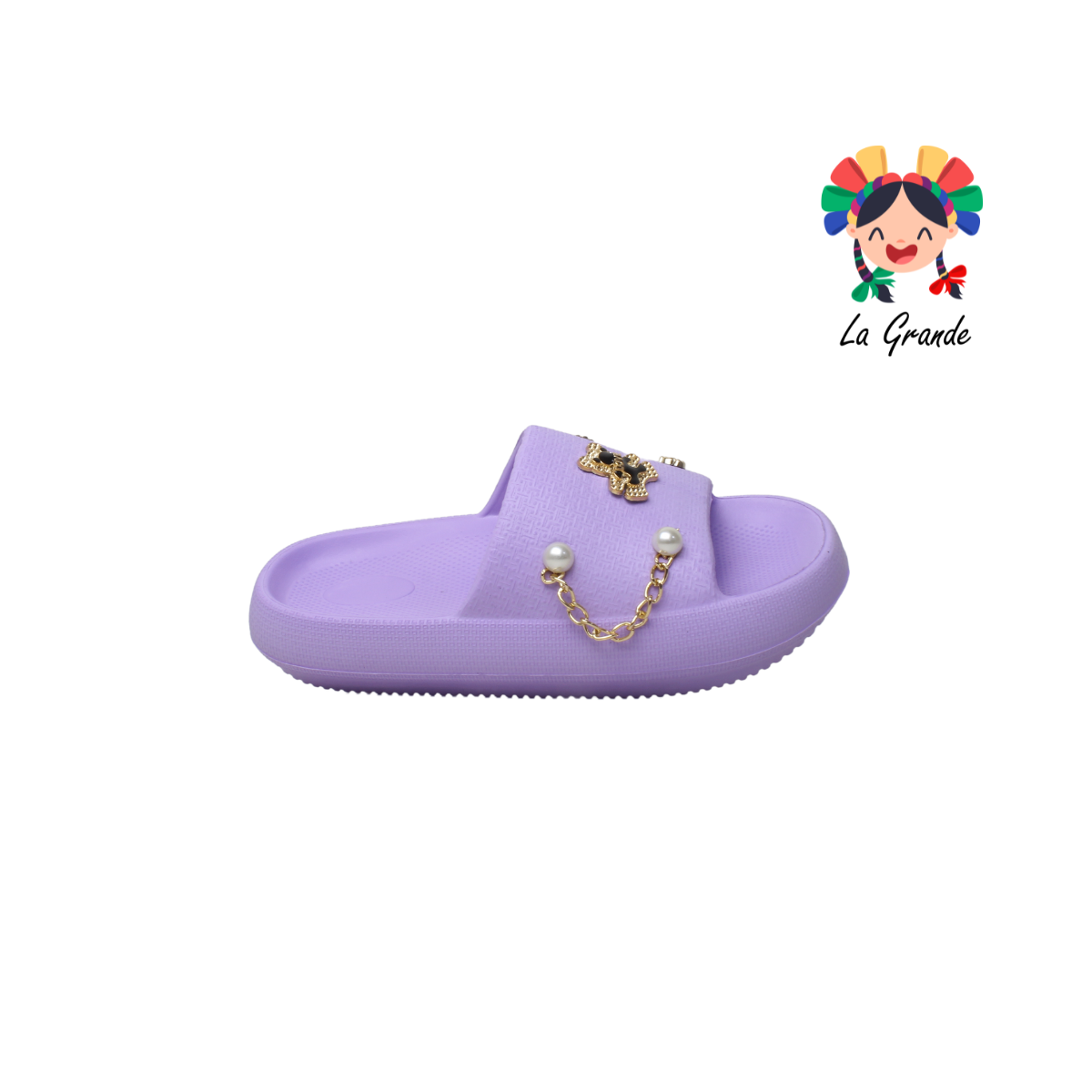 C004M TOP SANDAL Multicolor sandalia de baño o playa con adorno de cadena para Dama