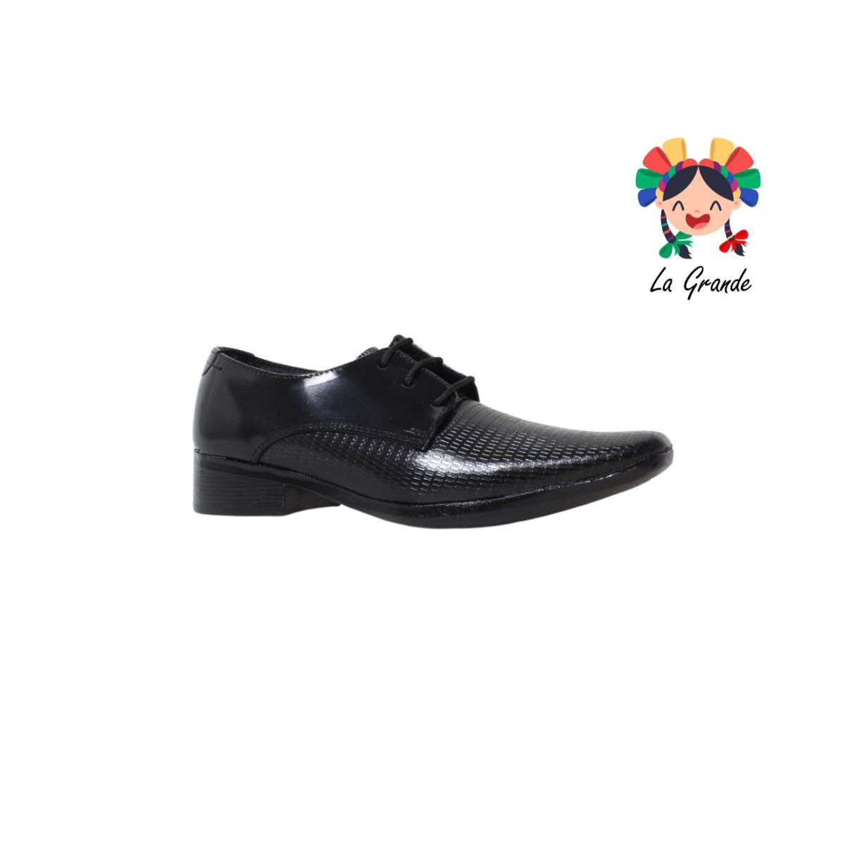 D911 VIAKENTTO Negro Piel  zapato Casual para Joven