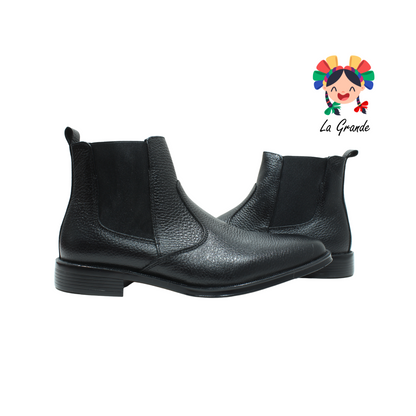 D917 VIAKENTTO Negro Barcelona Piel Botín Casual para Caballero