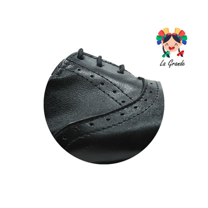 D920 VIAKENTTO Negro Piel Zapato vestir Casual para Niño y Caballero