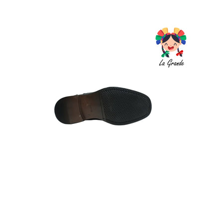 D920 VIAKENTTO Negro Piel Zapato vestir Casual para Niño y Caballero