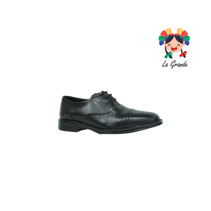 D920 VIAKENTTO Negro Piel Zapato vestir Casual para Niño y Caballero