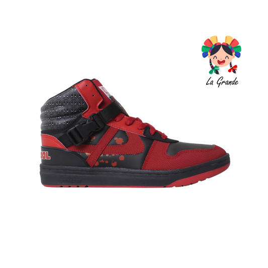 060047-PANAM Negro Rojo Sint Tenis Bota Deadpool para Dama, Joven y Caballero Nacional Original