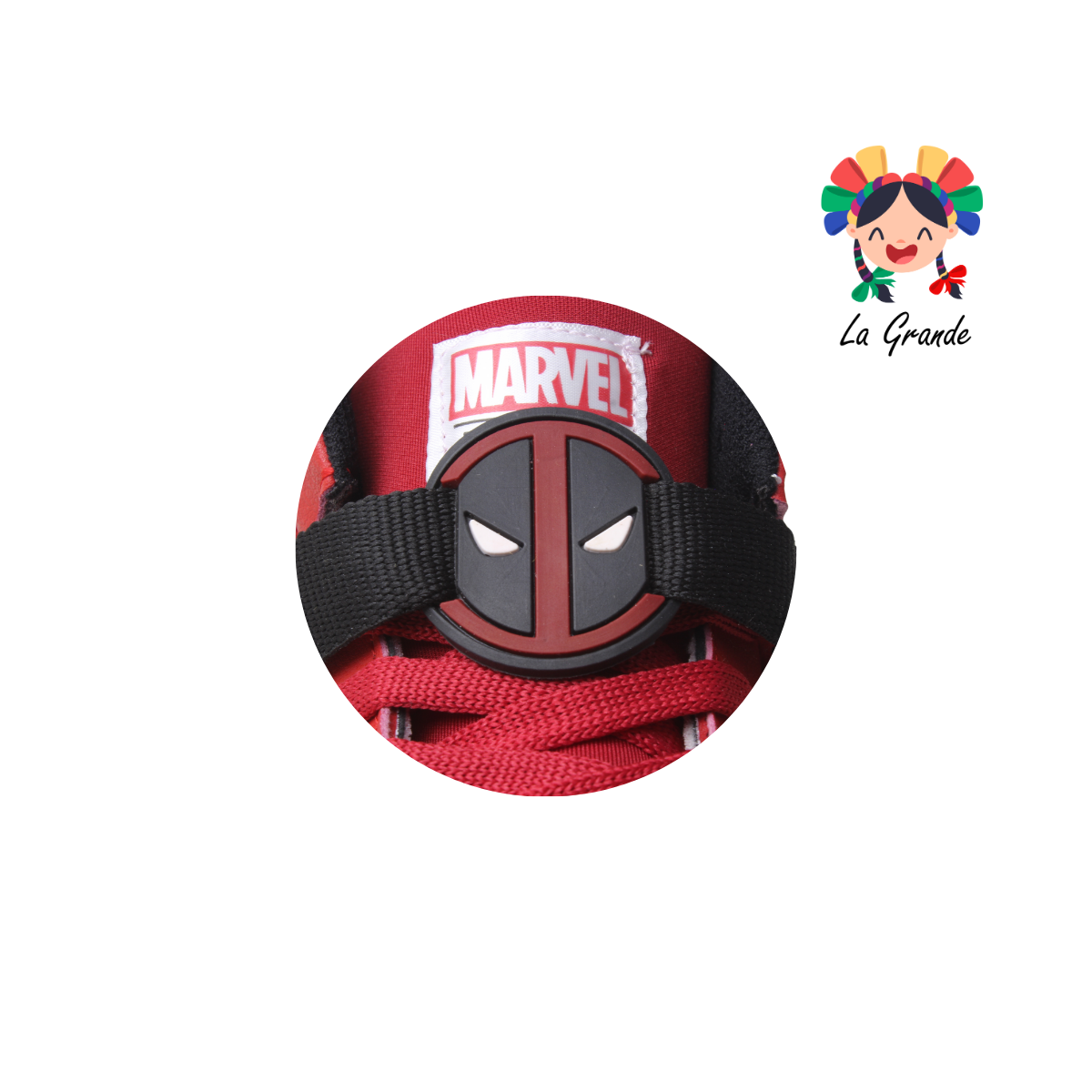 060047-PANAM Negro Rojo Sint Tenis Bota Deadpool para Dama, Joven y Caballero Nacional Original