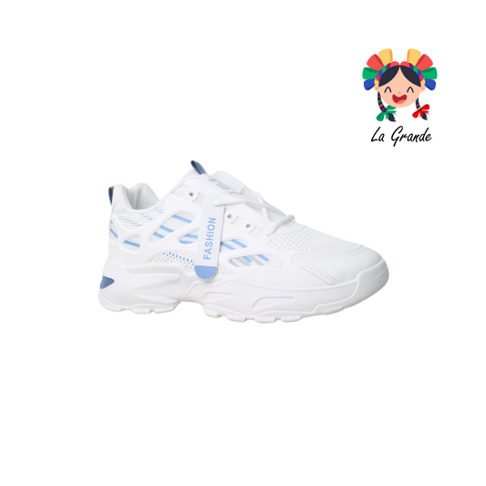 ED-2407 DECARSDZ Blanco Azul Textil Tenis Running para Caballero