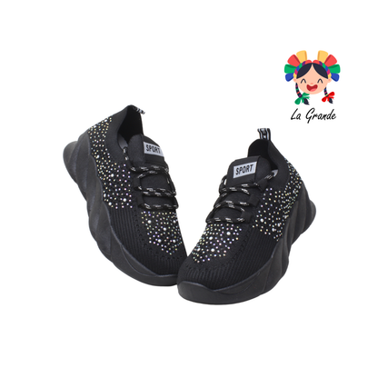 F21-1A FOSUM Negro Tenis Tipo Textil Casual  choclo para Dama