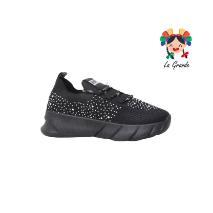 F21-1A FOSUM Negro Tenis Tipo Textil Casual  choclo para Dama