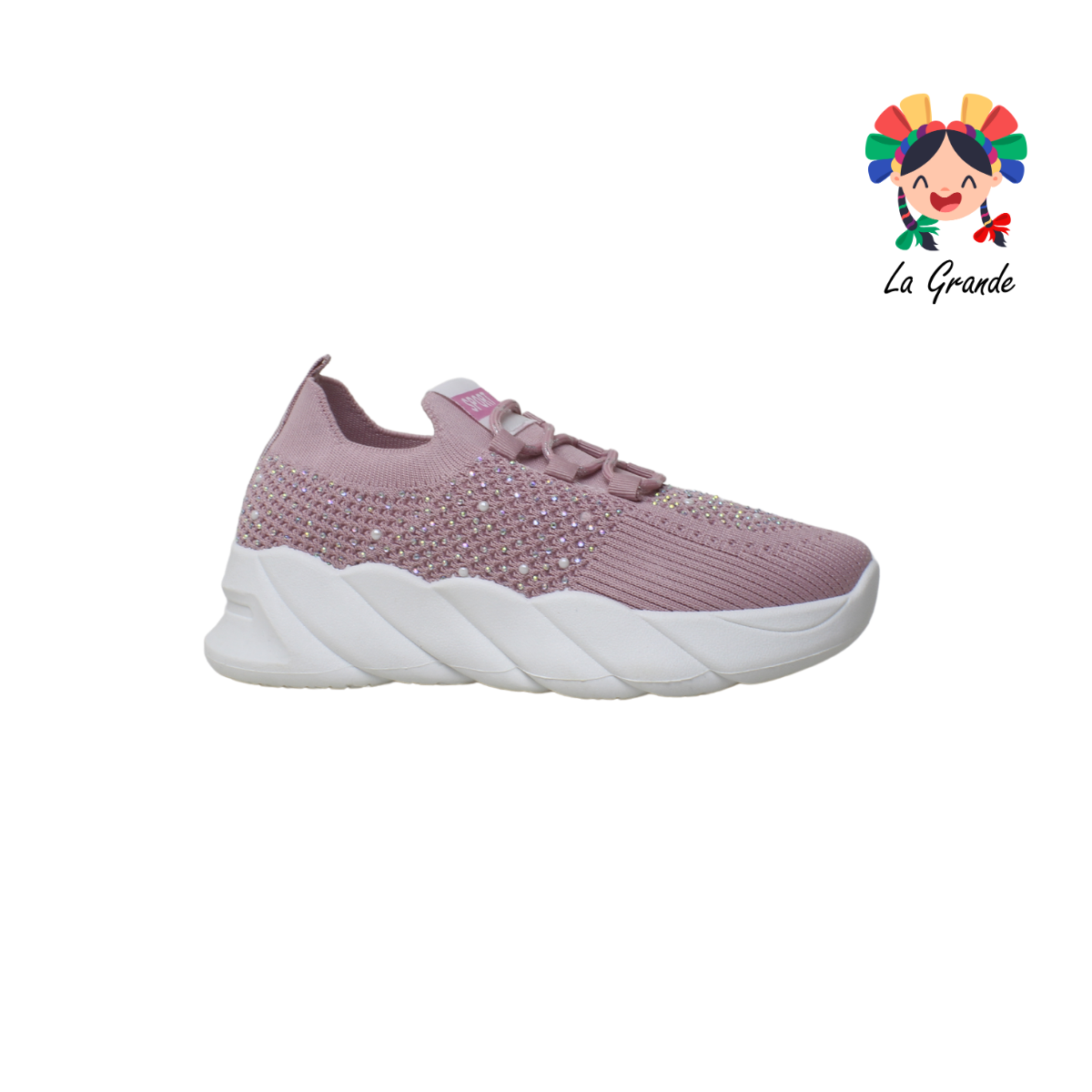 F21-1C FOSUM Rosa tenis tipo Textil Casual  choclo para Dama