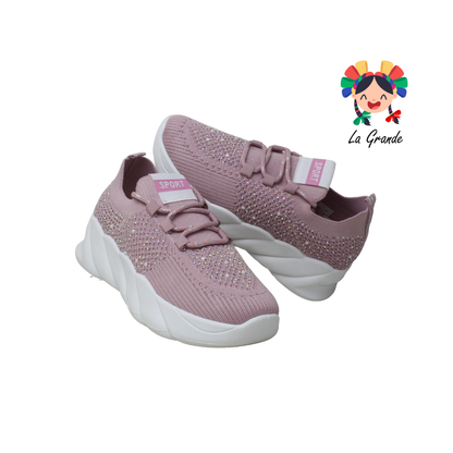 F21-1C FOSUM Rosa tenis tipo Textil Casual  choclo para Dama