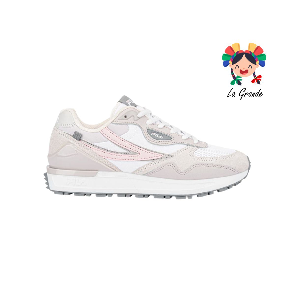 VALADO FILA Blanco rosa gris tenis casual importado Original para dama