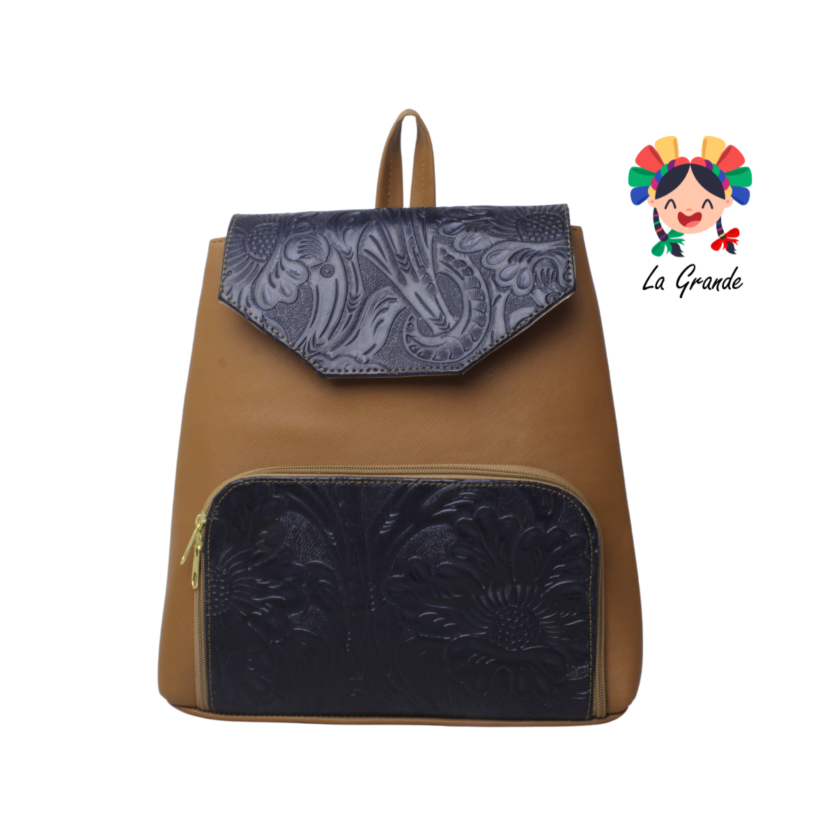 09 Mochila Camel Negro casual para jovencita