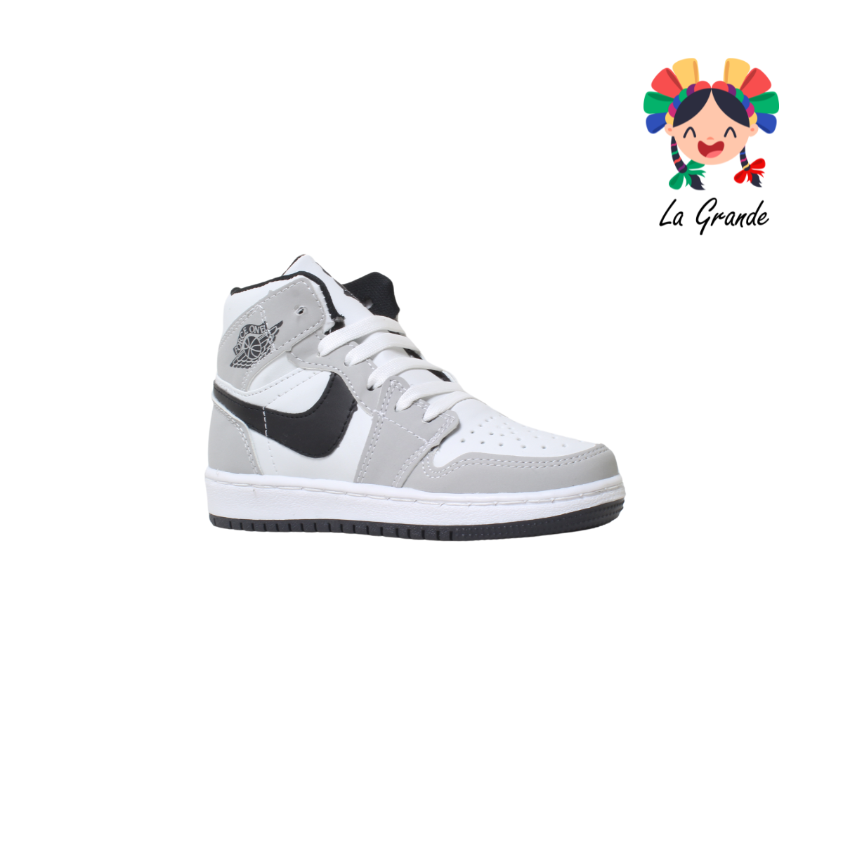 FORCE X-PLOD Gris Bco Ngo  Sintético Tenis Tipo Bota para Niño y Caballero