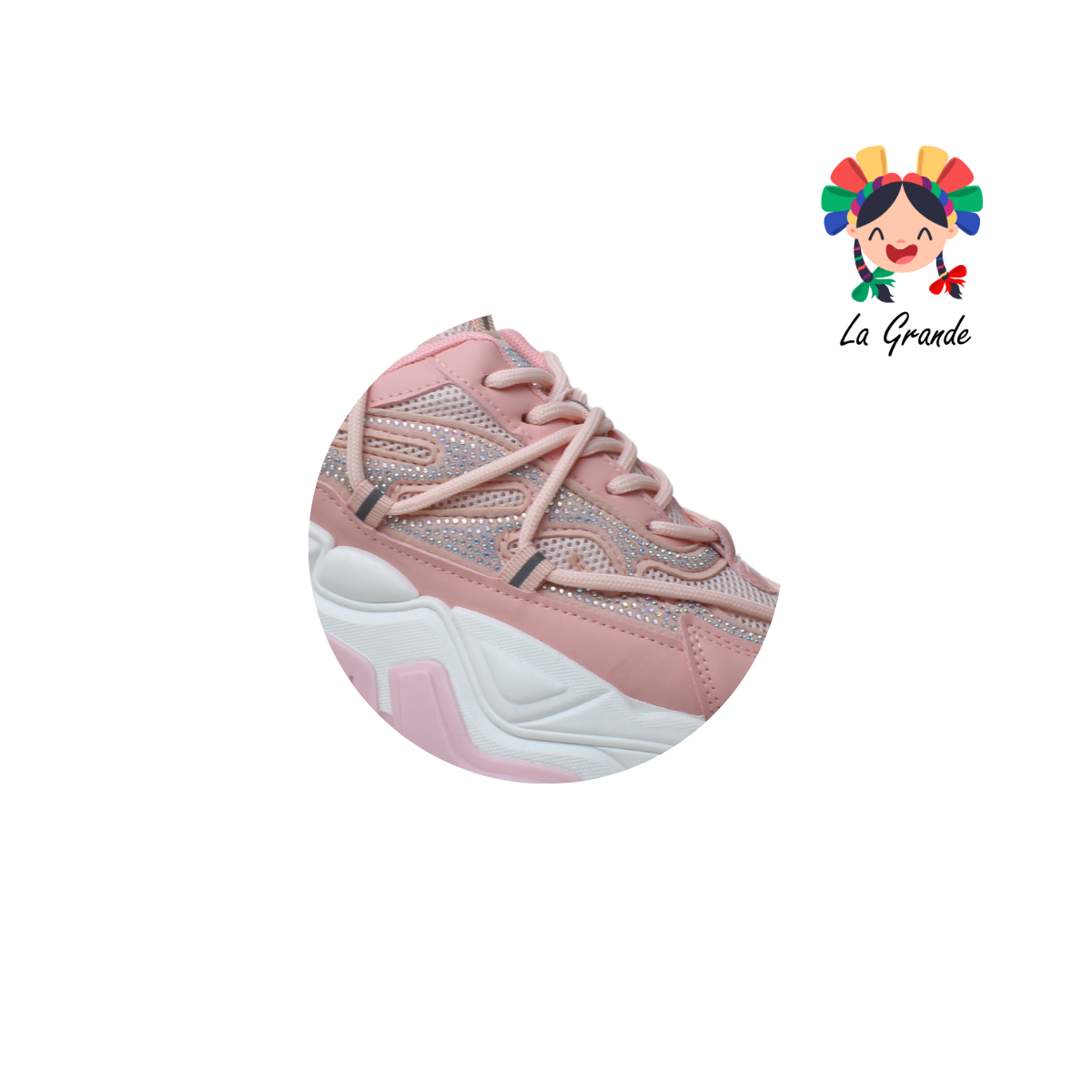 G06-1A FOSUM Rosa Tenis Textil  Choclo Estilo Urban para Dama