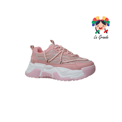 G06-1A FOSUM Rosa Tenis Textil  Choclo Estilo Urban para Dama