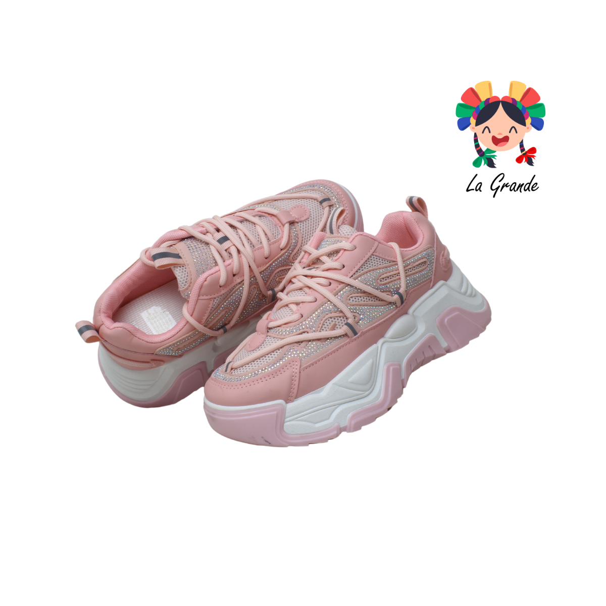 G06-1A FOSUM Rosa Tenis Textil  Choclo Estilo Urban para Dama