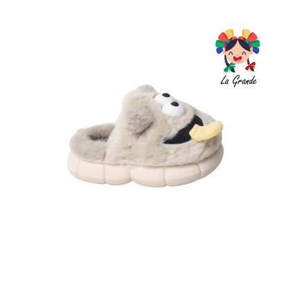 MD-207 TIGRE Caritas Multicolor Sint Textil Pantufla para Niña y Niño