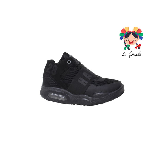 PH10 HARLEM Negro Negro Textil Tenis Casual Bota para Niño