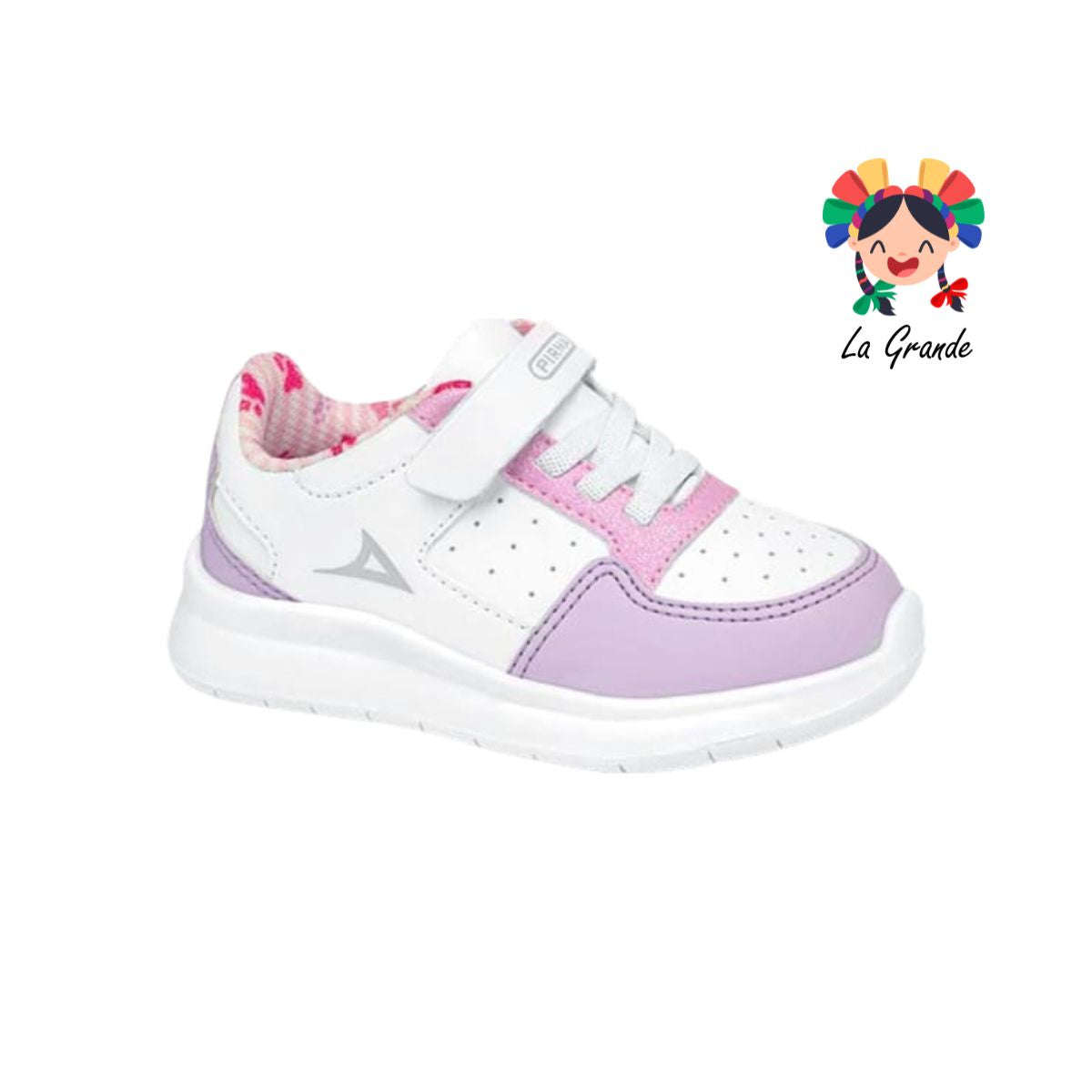 5524 PIRMA Blanco rosa lila tenis deportivo para niña importado original