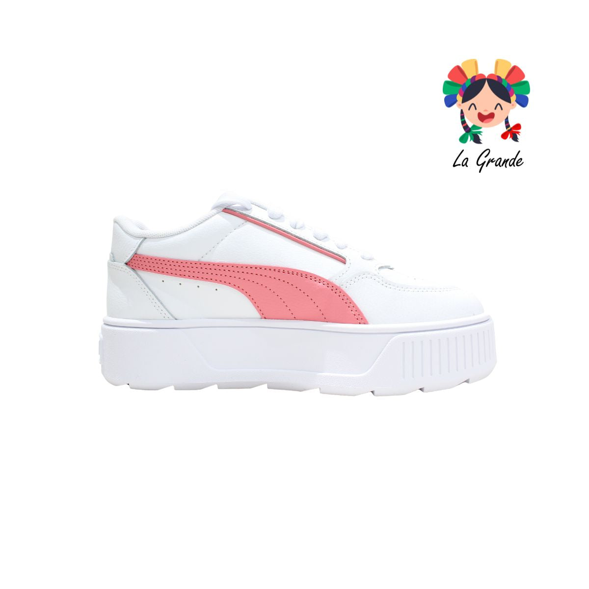 PUMA-KARMEN REBELLE Blanco rosa tenis tipo choclo de plataforma para joven y dama importado Original