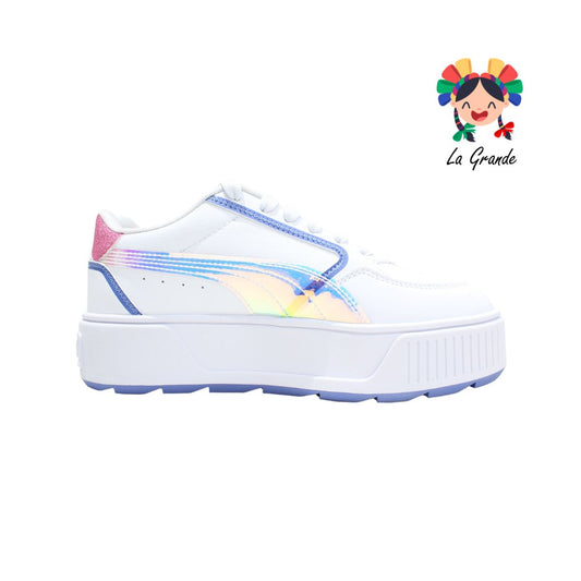 PUMA- KARMEN REBELLE DEEP Blanco tornasol rosa tenis tipo choclo importado para dama Original