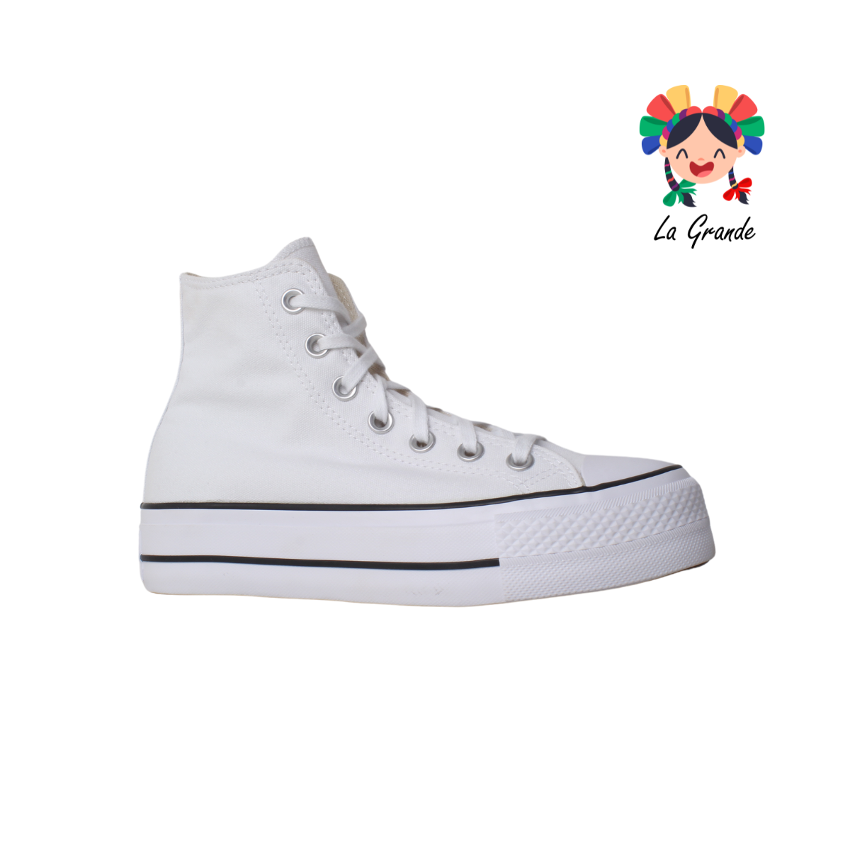 SM CONVERSE Blanco Textil Tenis de Plataforma Importados Originales para Dama