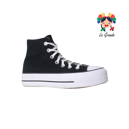 SM CONVERSE Negro Textil Tenis de Plataforma Importados Originales para Dama