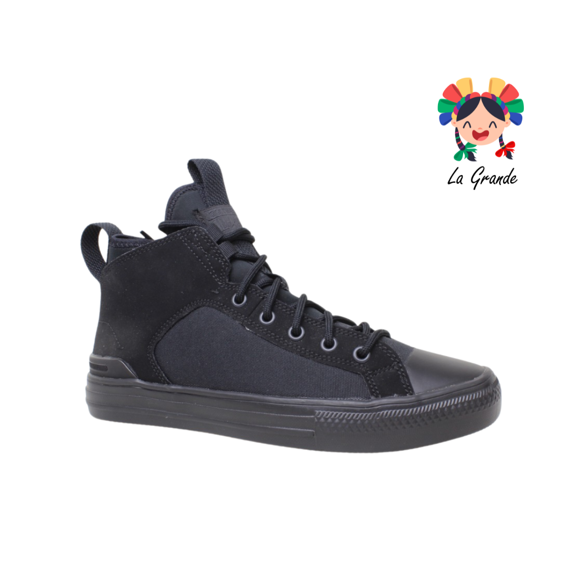 ULTRA MID CONVERSE Negro Negro Tenis  Textil de bota para Joven Original Importado