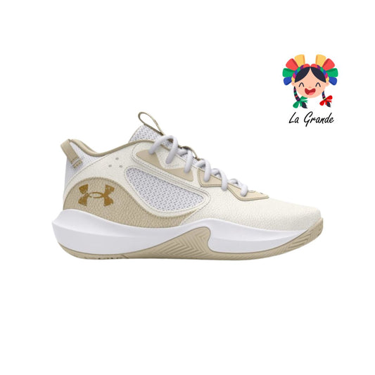 BASKETBALL LOCKDOWN 6-UNDER ARMOUR Beige bco tenis deportivo original importado para caballero