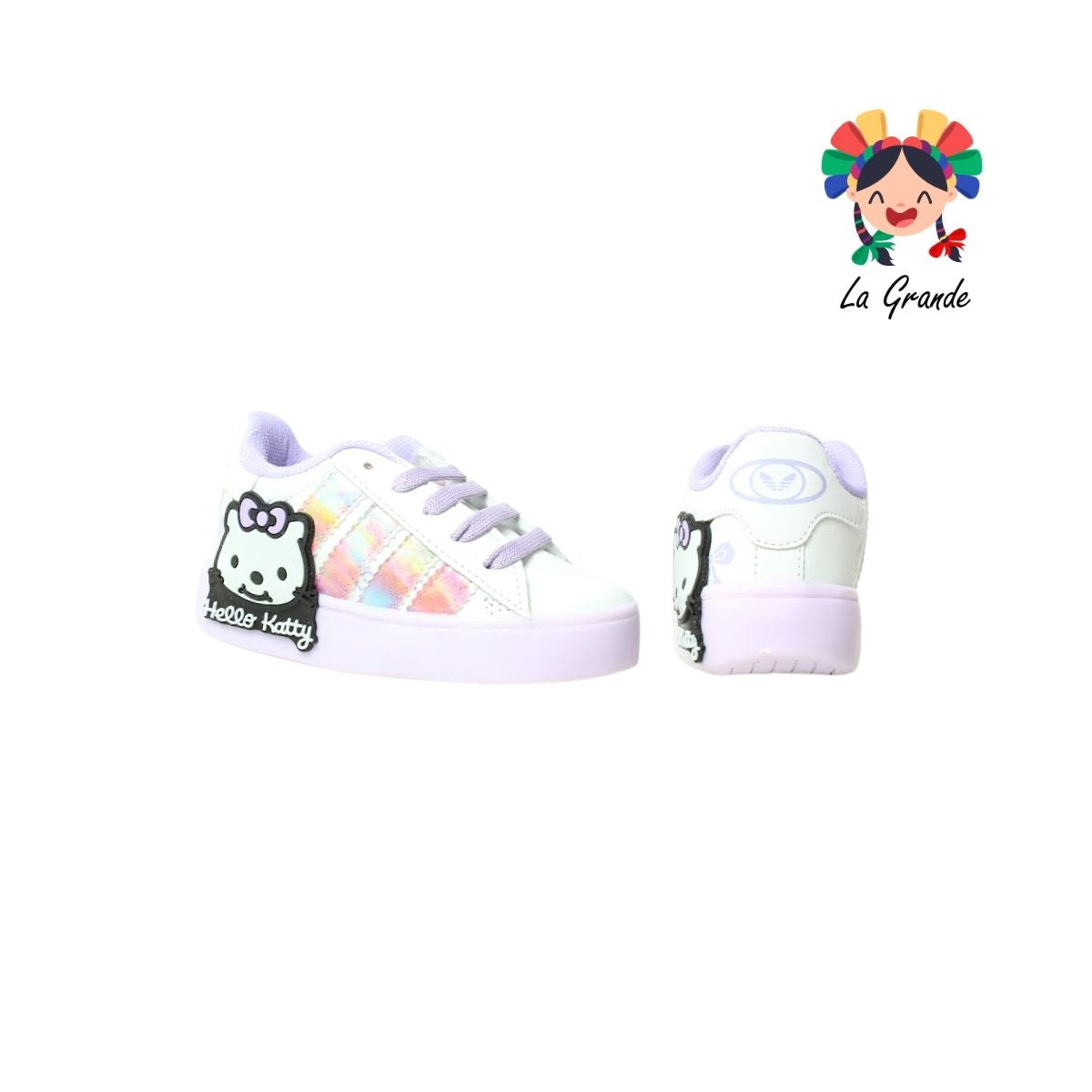 V-040 VANNI CLUB Lila Blanco Sintético Tenis Choclo para Niña