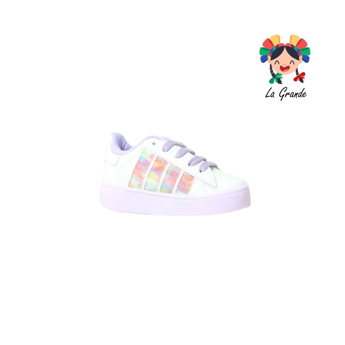 V-040 VANNI CLUB Lila Blanco Sintético Tenis Choclo para Niña