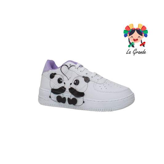 V-05 VANNI CLUB Blanco Lila Panda Tenis casuales para Dama