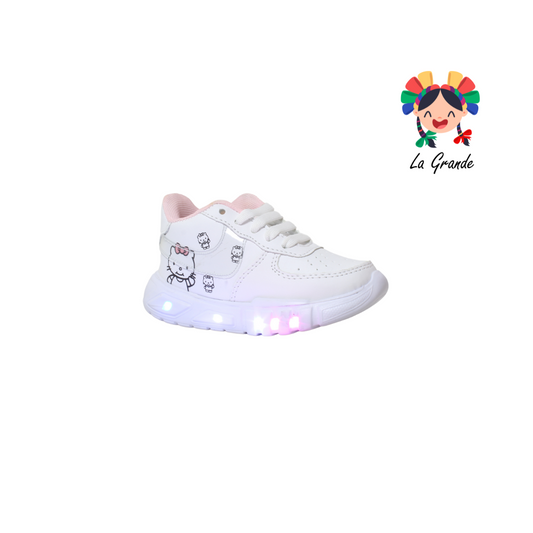 V-07 VANNI CLUB Blanco Rosa Focos Tenis Choclo para Niña