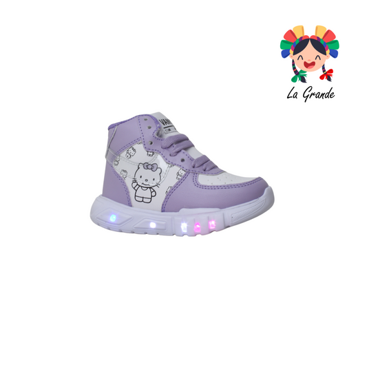 V-07 VANNI CLUB Lila Blanco Tenis con Luz Led para niña