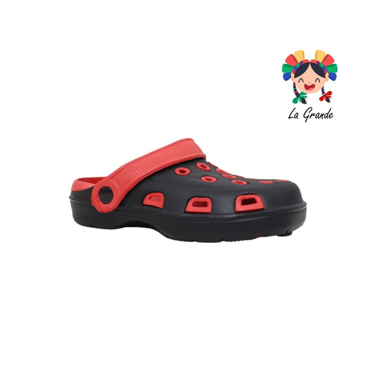 XJ908 TIGRE negro rojo sandalia tipo crocs para joven, dama y cabellero