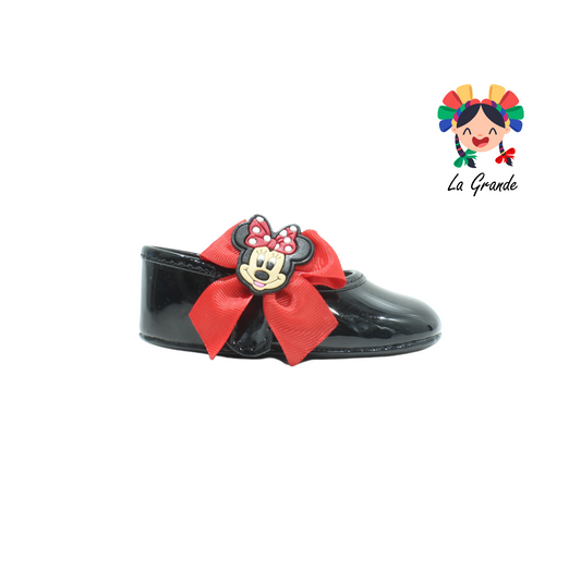 647 LOREX Negro charol Zapatos para bebé Minnie Mouse
